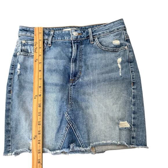 Guess Distress Denim Front Slit Midi Y2K Preppy Women Skirt CottonSmall - Picture 4 of 6